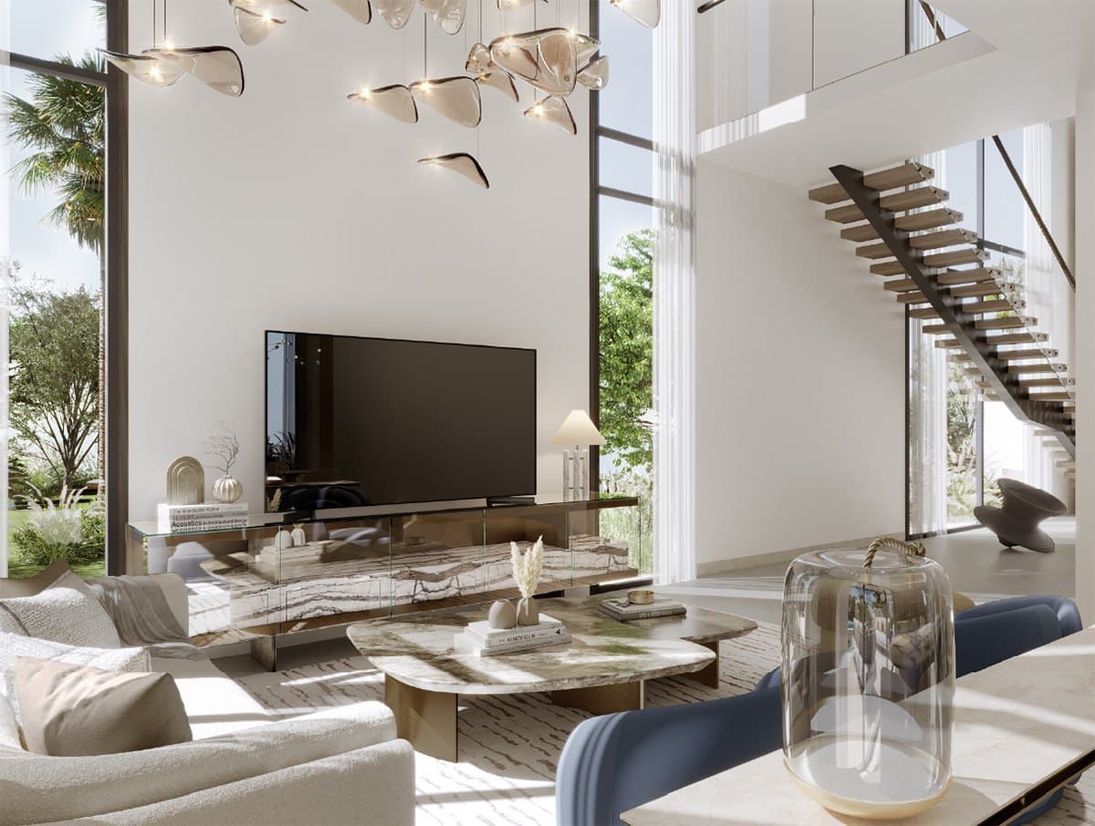 5 bedroom villa at Nad Al Sheba Gardens — open-plan living